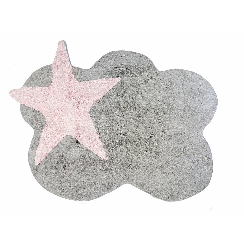 Alfombra Dormitorio Infantil Mimosa Gris/Rosa - Nanetes #